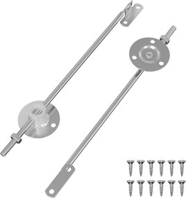 vidaXL Fedél Támogató Zsanér 2 pcs Ezüst 194 x 36 x 18 mm Vas