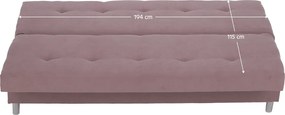 Kihúzható kanapé, rózsaszín, ALADA