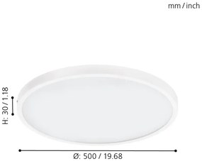 Eglo 97275 - Dimmelhető LED mennyezeti lámpatest FUEVA 1 1xLED/25W/230V