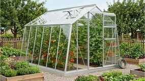 üvegház LANITPLAST LIMES Viva V7/6  2,47x5,95 m tiszta üveg 3 mm LG4711