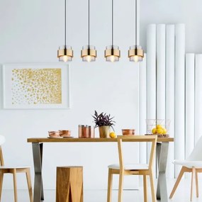 Globo 15560-4H - MILEY 4xE27/60W függeszték, fekete/antik réz