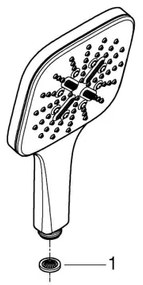 GROHE 26550000 - Kézi zuhany RAINSHOWER SMARTACTIVE 130 CUBE, fényes króm