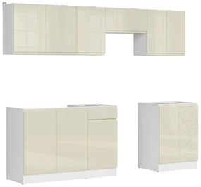 Konyhabútor 240 cm Junona Line (fényes vanília + fehér). 1098517