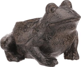 Magnézium virágtartó béka formában fémhatású bézs-szürke