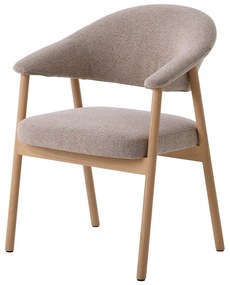 Bézs tölgyfa karfás étkezőfotel szett 2 db-os Elk – Unique Furniture