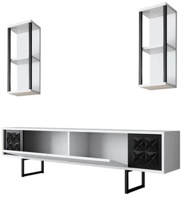 TV szekrény Black Line - White, Black