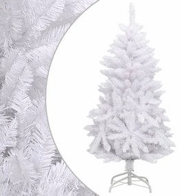 fehér csuklópántos műkarácsonyfa állvánnyal 120 cm