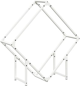 vidaXL fehér hidegen hengerelt acél tűzifatároló 80x25x80 cm