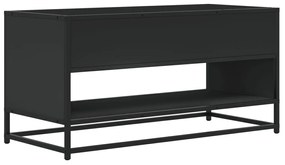 fekete szerelt fa és fém TV-szekrény 91x40x46 cm