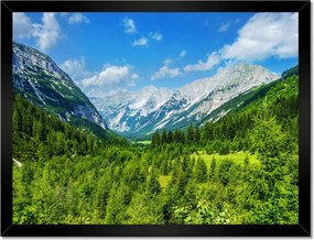 Poszterek keretben 40x30 Hegyi táj gyönyörű felhőkkel Fák a hegyekben