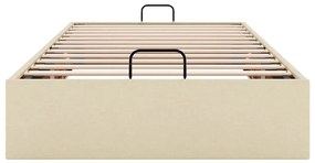 Ottomán ágykeret matrac nélkül krém 90x200 cm szövet