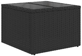 Kerti Kanapé Szett 7 pcs Fekete és krémszínű 234 x 124 x 85 cm