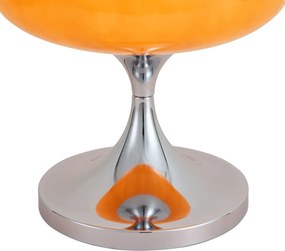 Retro asztali lámpa króm narancssárga üveg búrával 31 cm - Glaze