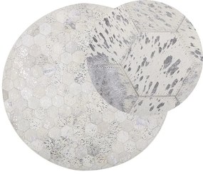 Ezüst bőrszőnyeg ⌀ 140 cm BOZKOY Beliani