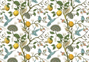 Fotótapéta Levelek virágok Madarak 368 x 254