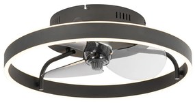 Fekete mennyezeti ventilátor LED-del és távirányítóval - Maddy