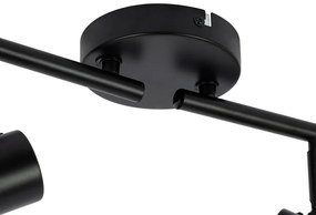 Mennyezeti spotlámpa fekete füstüveggel 4-lámpás állítható - Laura