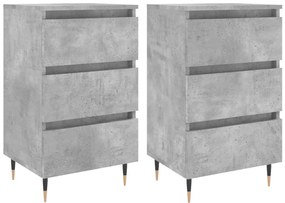 2 db betonszürke szerelt fa éjjeliszekrény 40x35x69 cm