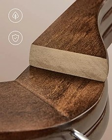 Fából készült fogas, csúszásmentes nadrágrúd, 360°-os forgó kampó, barna