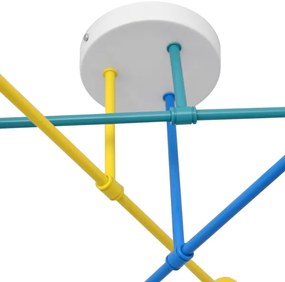 Felületre szerelhető csillár CAMBRIDGE 6xE27/20W/230V kék/sárga