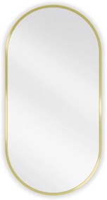 Mexen Loft, ovális fürdőszobai tükör 80 x 40 cm, keret színe arany fényes, 9851-080-040-000-50