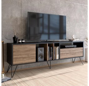 TV asztal/Szekrény Mistique 180 (dió + fekete) . 1102365