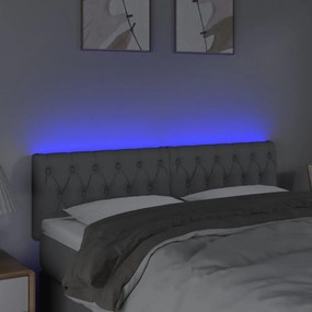 világosszürke szövet LED-es fejtámla 144 x 7 x 78/88 cm