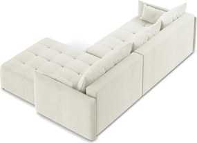 Bézs kinyitható-tárolóhelyes sarokkanapé (jobb oldali-heverő résszel) Moku – Makamii