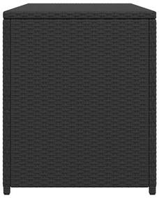 fekete polyrattan kerti tárolóláda 120 x 50 x 60 cm