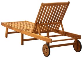 Tömör akácfa kerti napozóágy párnával