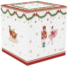 Karácsonyi porcelán keksztároló hintalovas fogantyúval díszdobozban Magie de Noel