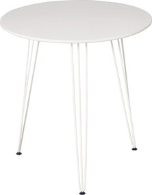 HOMCOM Kerek Étkezőasztal Nordic Modern Stílusú Fém Hajlított Lábakkal Konyhába, Nappaliba, Kávézóba, Bárba Ø70x75 cm Fehér | Aosom