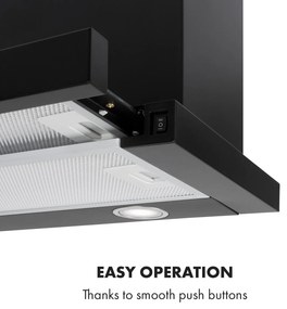 Klarstein Mariana 60, kihúzható páraelszívó, 60 cm, 500 m³/ó, elszívás, LED, fekete