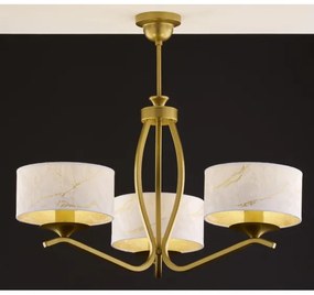 Jupiter 2109 - Csillár rúdon KASZMIR 3xE27/15W/230V fehér/arany/márvány dekor