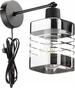 Fali Lámpa Üveg Lámpabúra Krómozott E27 Foglalat