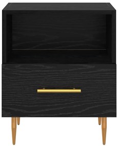 Éjjeli asztal fiókkal 2 pcs Fekete 40 x 35 x 47.5 cm Faanyag