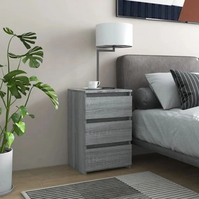 2 db szürke sonoma szerelt fa éjjeliszekrény 40x35x62,5 cm