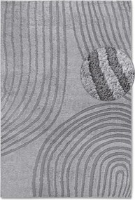 Plüss szőnyeg nappaliba 80x120cm, szürke modern 3D minta