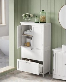 Fürdőszobaszekrény fiókokkal 60 x 110 x 30 cm fehér