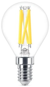 Philips P45 E14 filament LED kisgömb fényforrás, dimmelhető, 3.4W=40W, 2200-2700K, 470 lm, 220-240V