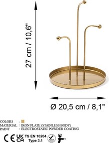 Dísztárgy, arany, Ø20,5 cm – TR247HFM1114