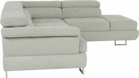 Ülőgarnitúra tárolóhellyel, világosszürke, szövet, jobbos, BUTON R