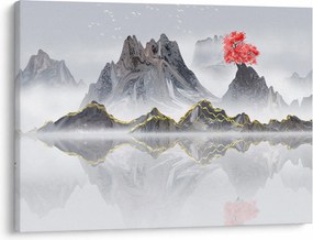 Kép - Hegyek a ködben (70x50 cm)