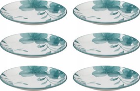 Desszert Tányérok Porcelán 6 Db-os Szett Ø 19 CM Virág Motívum