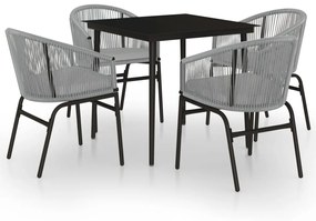 vidaXL 5 részes szürke kerti étkezőgarnitúra