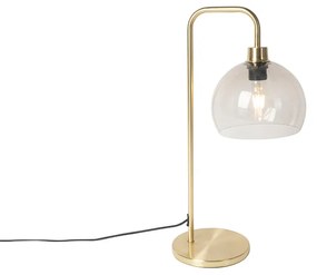 Modern sárgaréz asztali lámpa füsternyővel - Maly