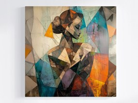 Poszter Mozaik Kubizmus Portré Nő Sziluett 80x80