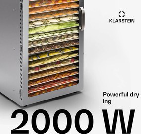 Klarstein Captain Jerky 200, aszalógép, 2000 W, 30-90 °C, 24 órás időzítő, rozsdamentes acél