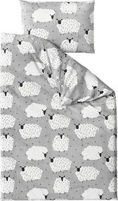 Pamut ágynemű SHEEP POLY szürke Ágyneműhuzat mérete: 70 x 90 cm | 140 x 200 cm