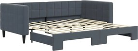 vidaXL sötétszürke kihúzható bársony heverő 90 x 190 cm